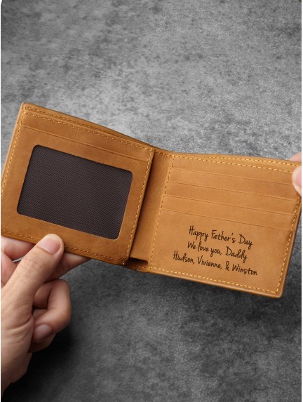 Dad Personalized Wallet - Genuine Leather