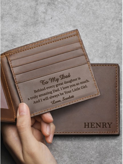 Dad Personalized Wallet - Genuine Leather
