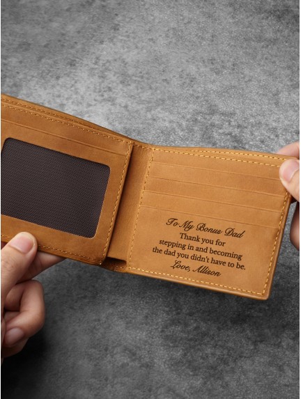 Personalized Wallet For Step Dad - Genuine Leather