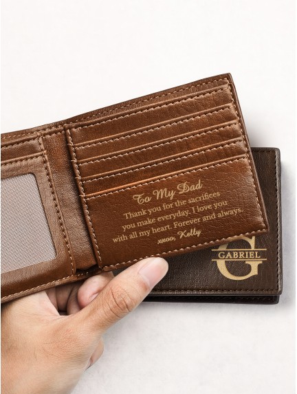 Personalized Wallet For Dad - Vegan Leather