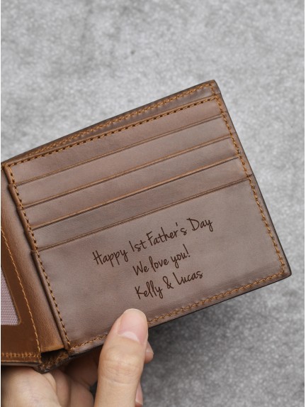 Photo Engraved Wallet For New Dad