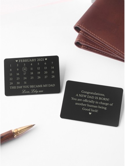 Calendar Wallet Card for New Dad - Aluminium 