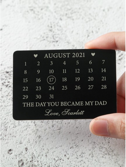 Calendar Wallet Card for New Dad - Aluminium 