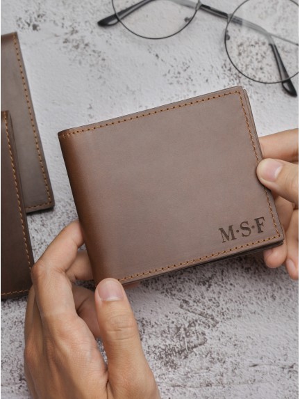 Engraved Wallet for Grandpa - Genuine Leather