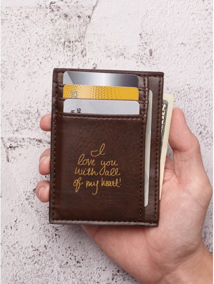 Personalized Card Holder With Handwriting