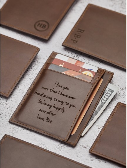 Personalized Card Holder - Genuine Leather