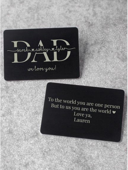 Personalized Wallet Insert For Dad - Aluminium