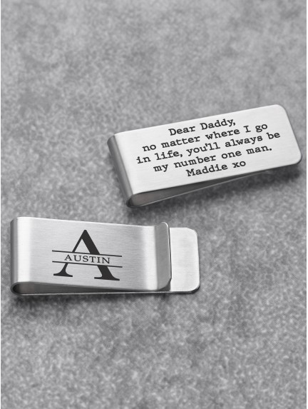 Personalized Stainless Steel Money Clip For Dad From Daughter