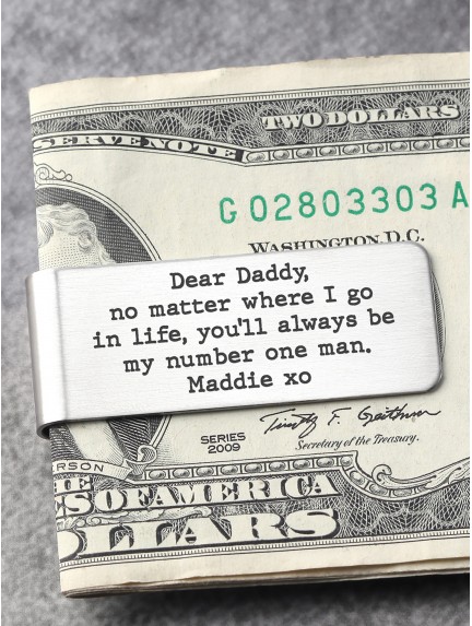 Personalized Stainless Steel Money Clip For Dad From Daughter