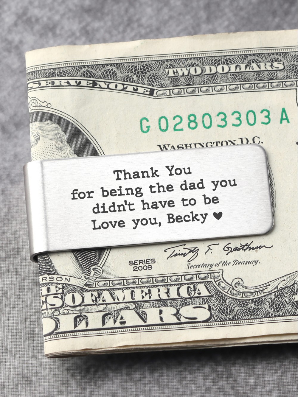 Customized Stainless Steel Money Clip For Step Dad