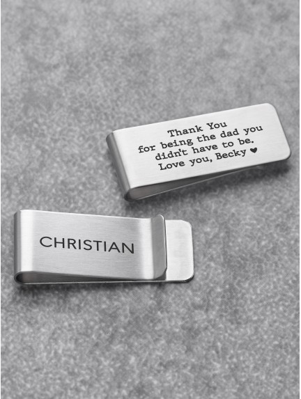 Customized Stainless Steel Money Clip For Step Dad