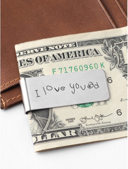 Handwriting Money Clip For Dad - Stainless Steel
