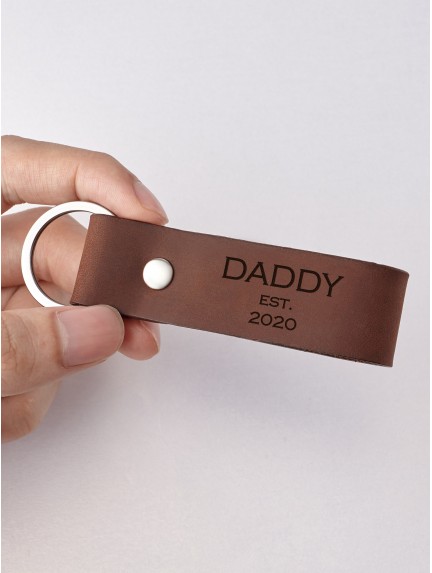 Personalized Dad Keychain - Dad est